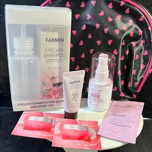 Eyelash Shampoo Set with Pink Accents